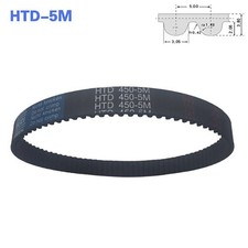 HTD 5M Timing Belt Width 15mm Pitch 5mm for CNC 3D Printer Close Rubber Belt