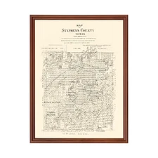 Old Map of Stephens County, TX 1879 - Vintage Texas Art