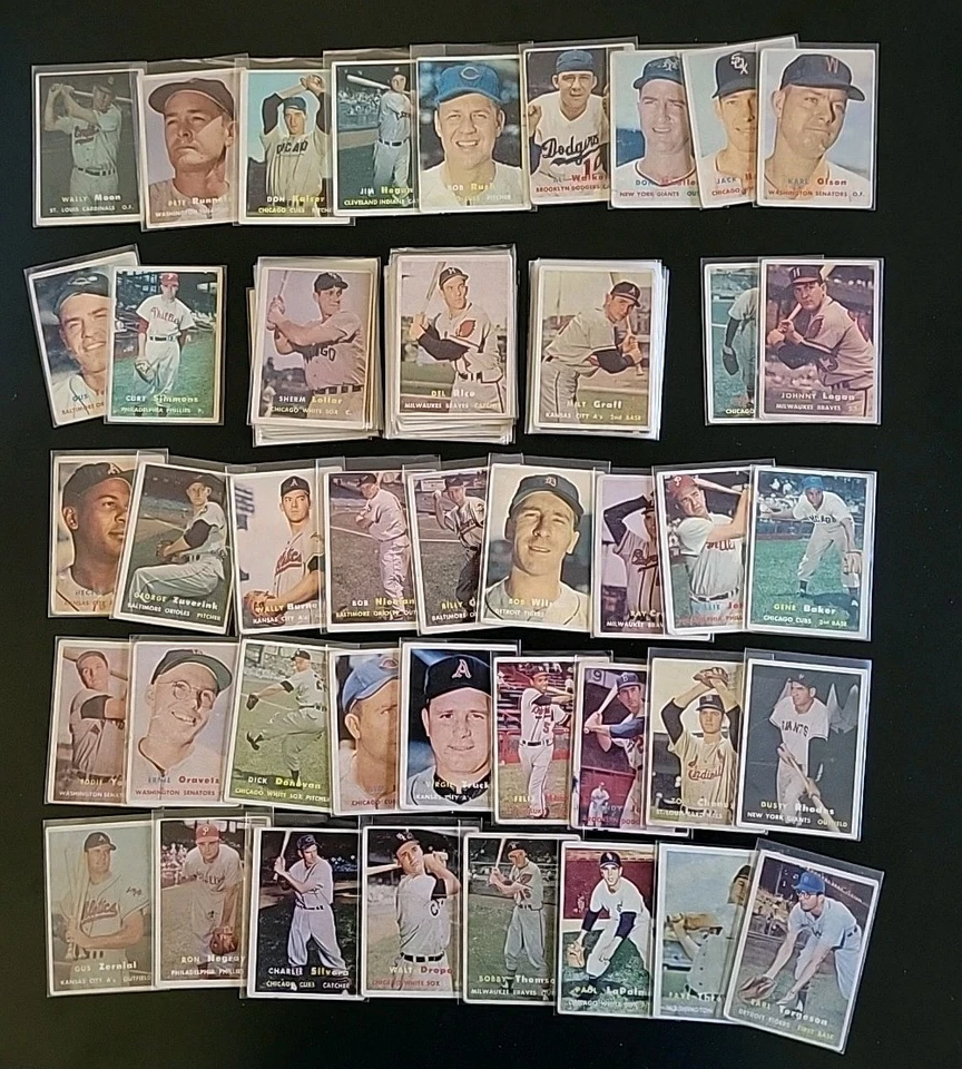 Lote de béisbol 1957 Topps - 91 tarjetas - con Dusty Rhodes y Wally Moon Foto 2 de 4