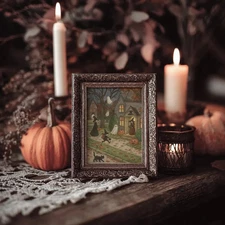 Vintage Halloween Printable Wall Art, Cute Ghosts And Witch Printable Spooky Art