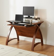 Curved Home Office Walnut 90cm Desk
