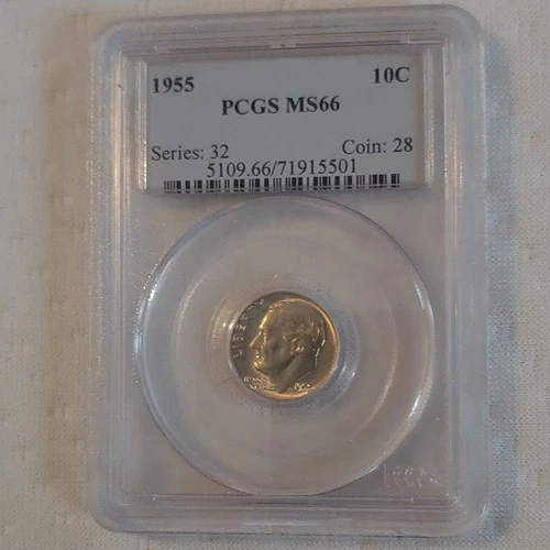 1955 Roosevelt Dime 10C PCGS MS66 Silver Uncirculated Philadelphia Cert#71915501
