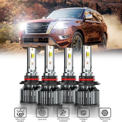 9005 9006 6000K LED Headlight High Low Beam Bulbs For Nissan Armada 2005-2015