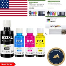 Multicolor HP Compatible Ink Bottles - 31 32XL High Yield for Smart Tank Series