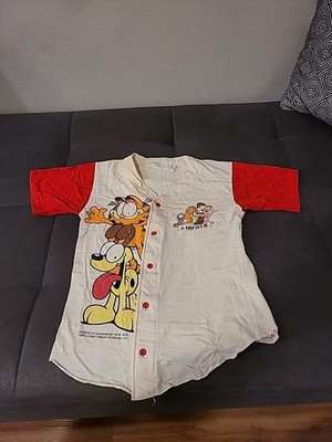 Vintage 1990s Garfield Shirt Baseball Style Jersey Odie Arlene Nermal Pooky (L)