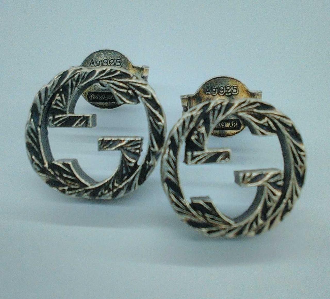 Authentic Gucci Interlocking G Stud Earrings Ster… - image 2