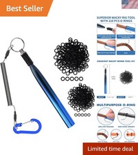 Gradient Fishing Wacky Rig Tool with Silicone O Rings 210Pcs for 3"-4" and 5"...