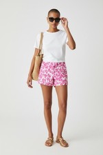 J. Crew Pink White Floral Print Women s Chino Shorts Size 2
