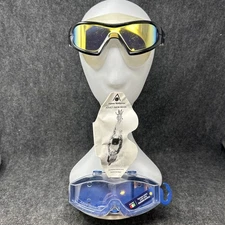 Aqua Sphere Adult Swim Mask Made In Italy Comfort Fit Goggles w/ Storage Box