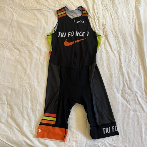 Nike Tri Force 1 Louis Garneau Triathlon Suit Men's Size Large Black