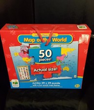 "The Learning Journey" Map of the World 50 Piece Floor Puzzle 3' x 2' - EUC