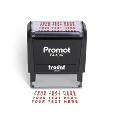self inking custom stamp - up to 4 lines of personalized text, customized add...