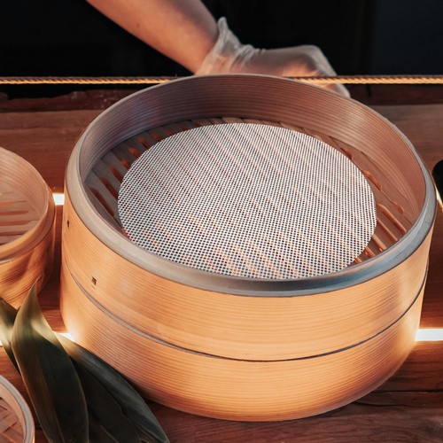 5 Stück Silikon Dampfgarer Matte Mesh Pad Liner Runde Form Knödel Gedämpft - Bild 7 von 12
