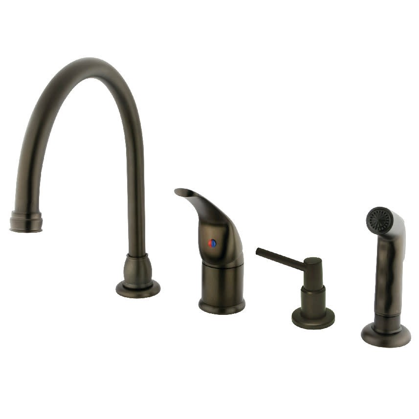 Kingston Brass KB82.K Chatham 1.8 GPM Widespread Kitchen Faucet - - Bronze