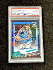 2023 Donruss Optic CASON WALLACE Rookie Black Pandora RC AUTO #/25 PSA 10 -POP 3