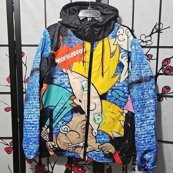 Members Only x Nickelodeon Hey Arnold Cartoon Graphic Jacket Small New