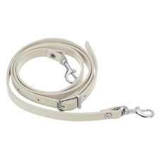 47 Inch Adjustable PU Leather Purse Strap with Silver Hardware Beige