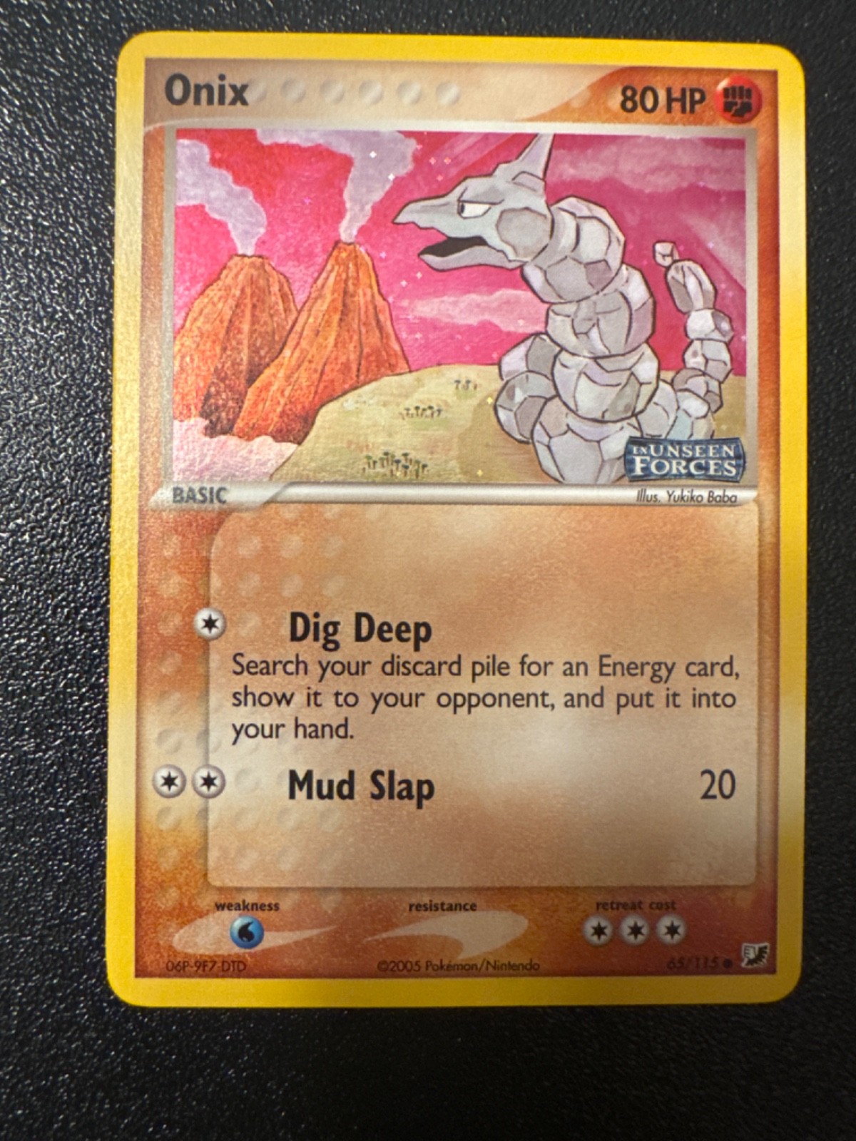 Onix 65/115 EX Unseen Forces Reverse Holo Stamped Pokémon Card NM