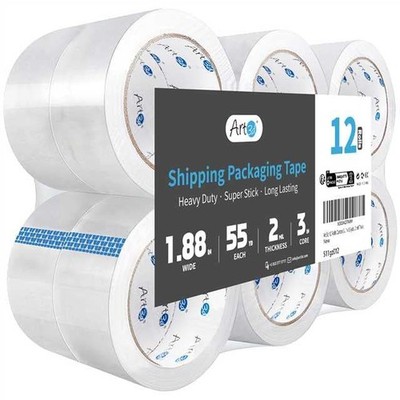 Art3d 12 Rolls Packing Tape - Clear Carton Sealing Heavy 3'' Core,
