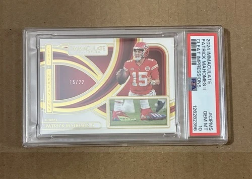 2024 Panini Immaculate Patrick Mahomes Cleat Impressions 15/22! Jersey # PSA 10!