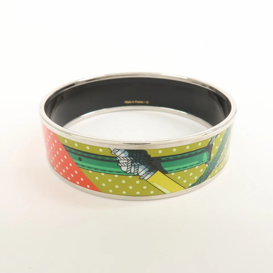 HERMES Email GM Bangle Bracelet Purple Yellow Red Authentic Used F/S - Image 2 of 4