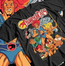 Thundercats Anime Unisex Tee, Vintage Retro Cartoon Shirt Black