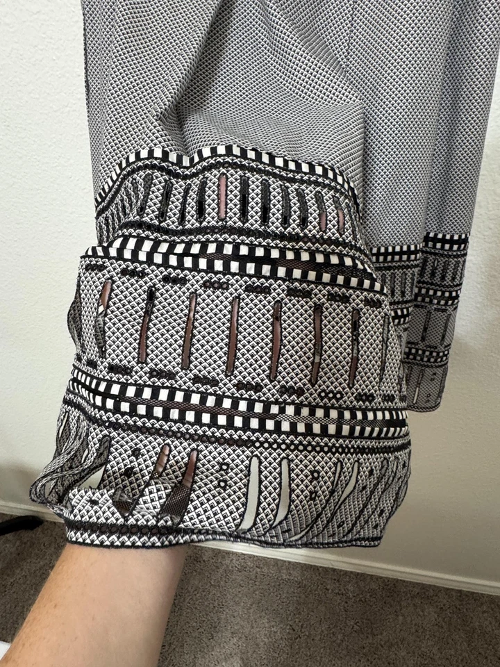 Юбка женская Carlisle 10 черная белая трапециевидная с петлями кружевной подол хлопок шелк - Изображение 3 из 4