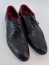 Hush Puppies Men  s Black Leather Wingtip Oxford Dress Shoes EU 43 US 10 EUC