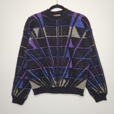 Vintage Youth Crewneck Knit Sweater High Sierra XL Abstract Art Grandpa