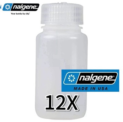 12 x Nalgene Weithalsflasche HDPE 125ml - Camping Kochen Gewürze Kräuter Brennstoff