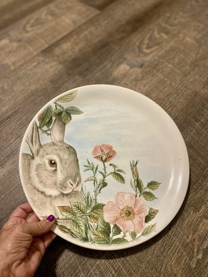 effetti d'arte Handmade In Italy Rabbit And Flowers Plate