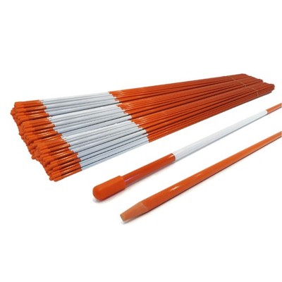 (Pack of 1000) 5/16'' Orange, Snow Driveway Markers with 9'' Reflective Tape, Cap