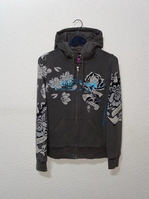Vintage Ed Hardy Dragon Hoodie by Christian Audigier Y2K Tattoo Streetwear S-M
