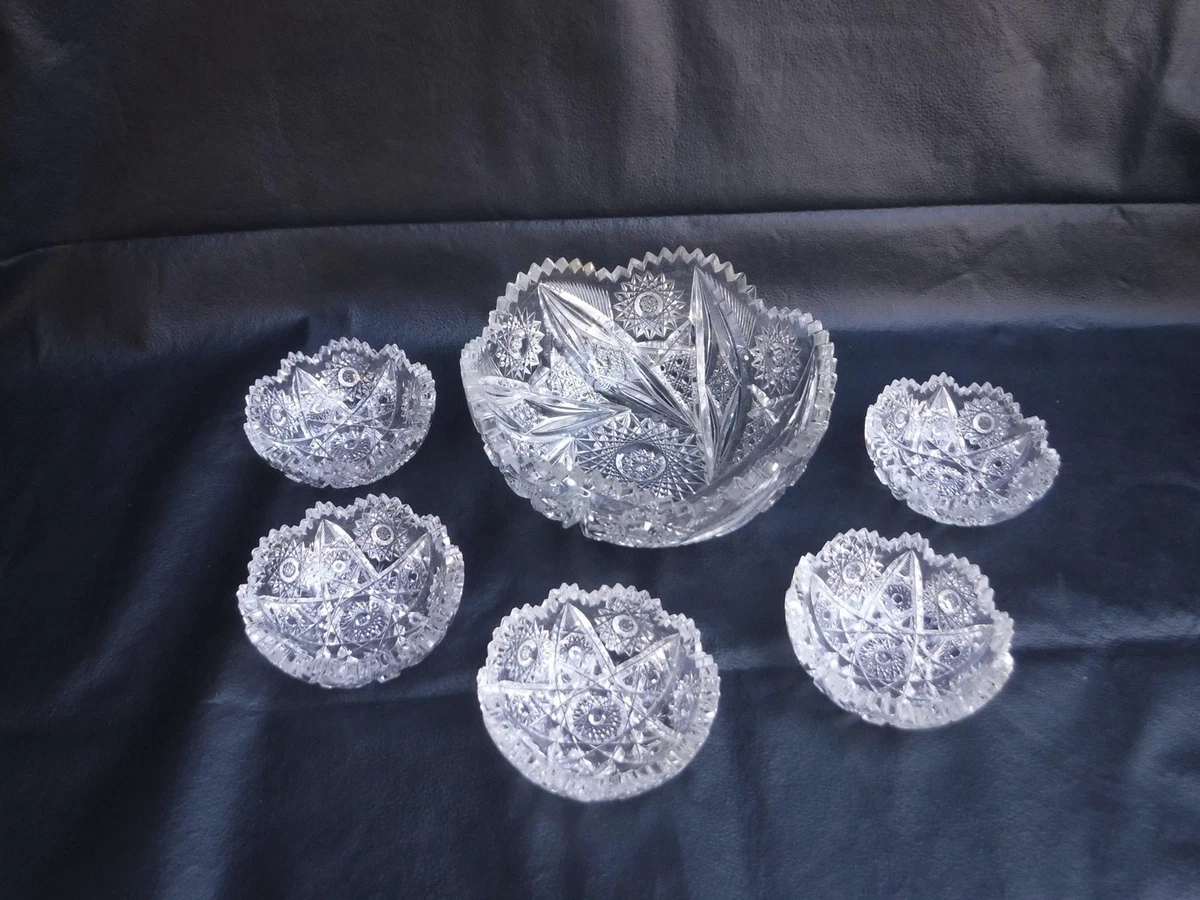 Cut Glass Serving Bowl In Vintage Cut Glass for sale | eBay