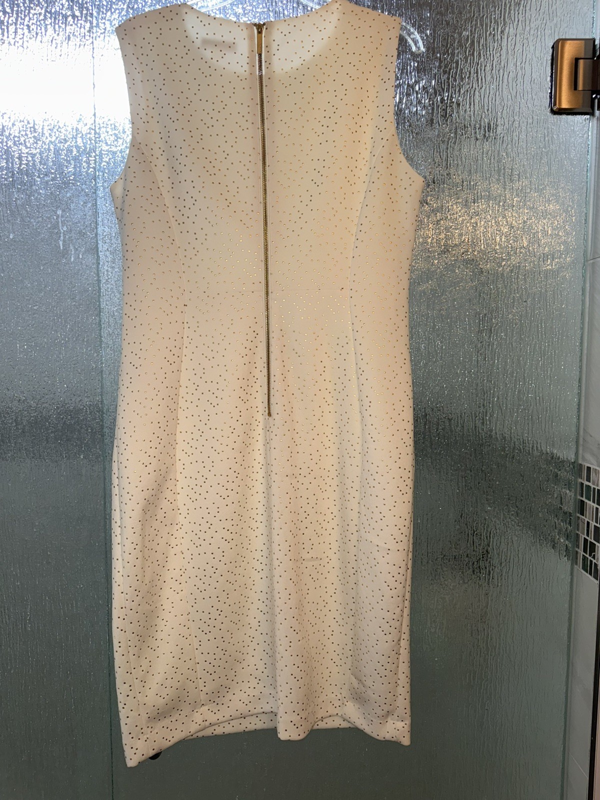 Calvin Klein Sheath Dress White Ivory Gold Size 14 NWOT thumbnail 9