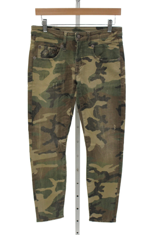 R13 Japanese Fabric Womens Skinny High Rise Camo Jeans Cotton Blend Size 26
