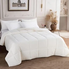 Wool Comforter Queen Size Duvet Insert All Season, Queen(All season) White