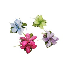 Lightweight Floral Side Hairpin Realistic Lilies Hair Clip For Special Occasion