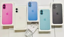 Apple iPhone 16 Plus Retail Box with Manual and OEM Charging Cable-16+ All Color