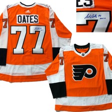 ADAM OATES Signed Philadelphia Flyers Orange Adidas PRO Jersey - HOF12