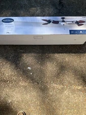 Harbor Breeze Twin Breeze Ii 74-in Oil-rubbed Bronze Outdoor Downrod Ceiling Fan