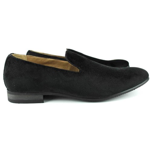 Black Velvet Slip On Loafers Men's Dress Shoes Modern Formal Footwear By AZAR - 第 4/5 張圖片