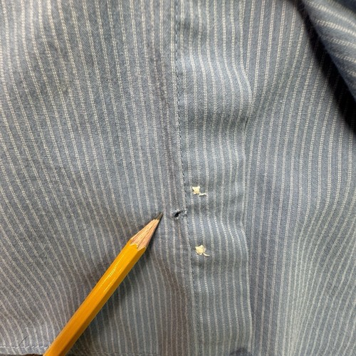 Van Heusen Long Sleeve Button Down Shirt Mens XL Tiny Stripes Blue Preppy - Picture 8 of 11