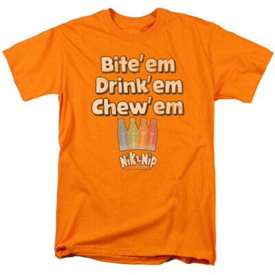 NIK L NIP BITE DRINK CHEW Licensed Adult Men's Graphic Tee Shirt SM-5XL