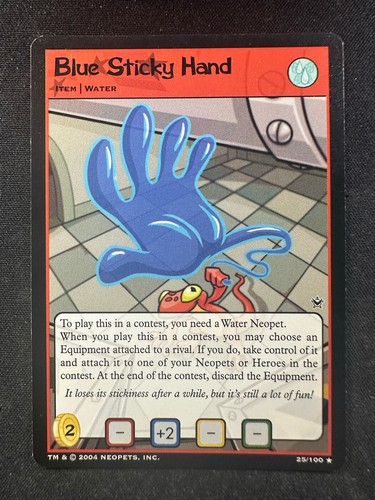 Neopets TCG 25/100 Blue Sticky Hand Return of Dr. Sloth Item Non Holo Rare NM - 第 1/2 張圖片