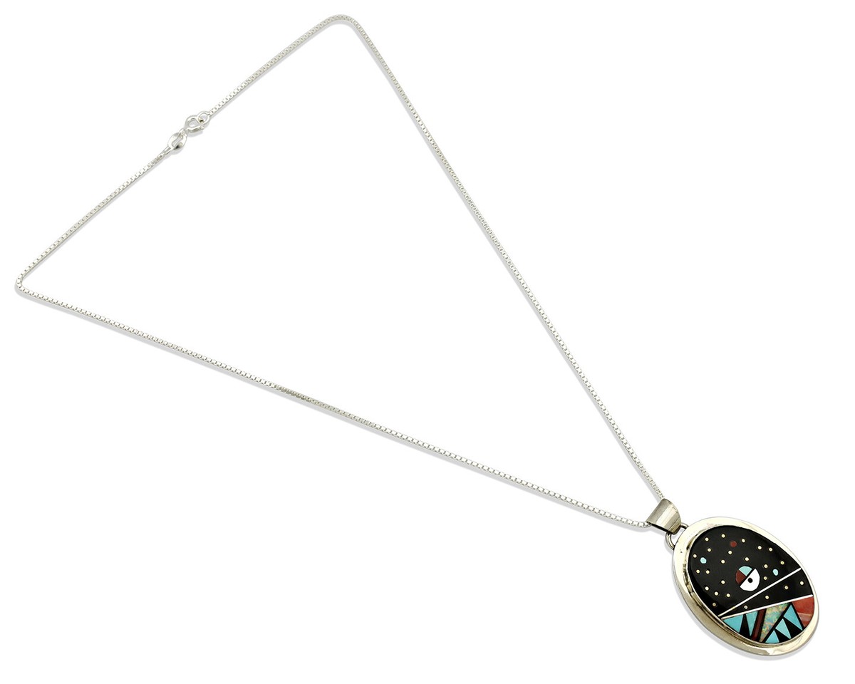 アクセサリー Navajo x Italian Jewelry Necklace Navajo Necklace 925 Silver Natural Turquoise Artist Signed