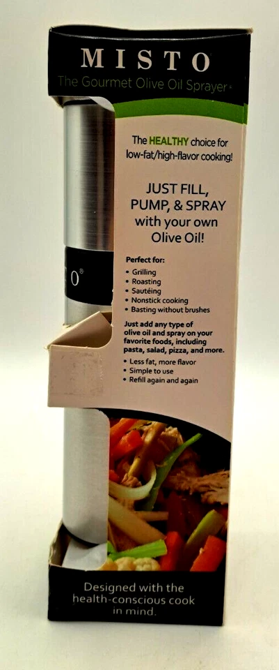 MISTO Gourmet Olive Oil Sprayer 3.2 oz #5061116  Silver NON Aerosol BPA Free NIB - Image 2 of 4