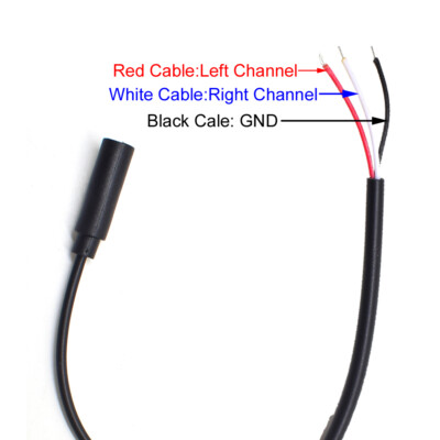 1pc 1M/3.3ft 3.5mm 1/8'' Stereo Jack Female to Bare Wire DIY 2 wire Audio Cable