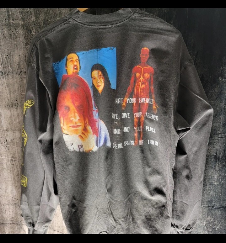 CUSTOM NIRVANA KURT LONG SLEEVE 4 SIDDED PRINT SHIRT LA APPAREL