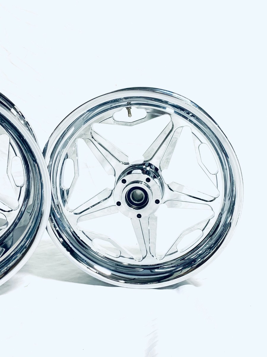 NINJA STOCK SIZE CHROME SPEED STAR WHEELS 2012-2020 KAWASAKI
